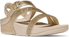 FitFlop Skinny II Glitterdust Z-Strap Sandal in Platino at Nordstrom Rack, Size 10