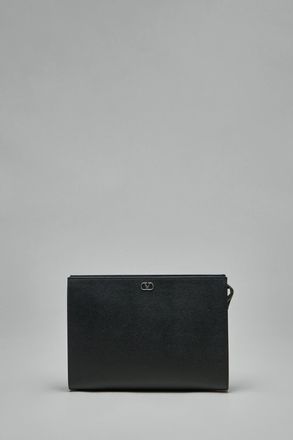 Valentino VLogo Signature Grainy Calfskin Pouch