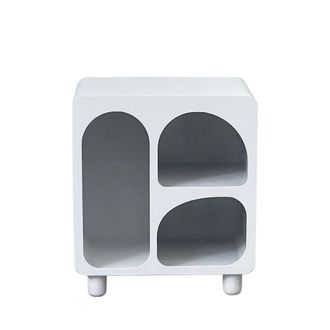 DRAWER Mesita de noche 3 nichos de madera - Blanco