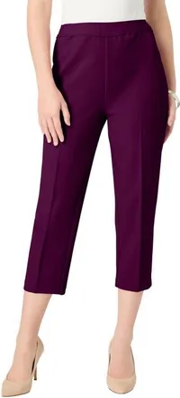 Roaman's Plus Size Bend Over Capri Pant in Dark Berry at Nordstrom, Size 36