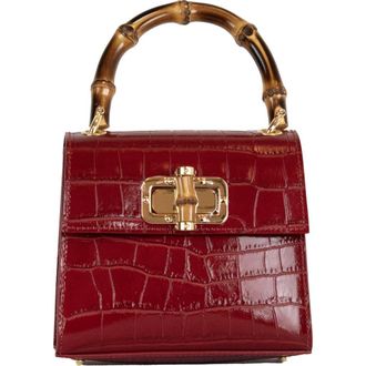 Persaman New York Ellie Croc Embossed Top Handle Bag in Red at Nordstrom Rack
