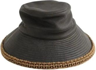 Herm&egrave;s Pre-owned Accessories, female, Brown, Size: ONE SIZE Pre-owned Panama Leather Hat