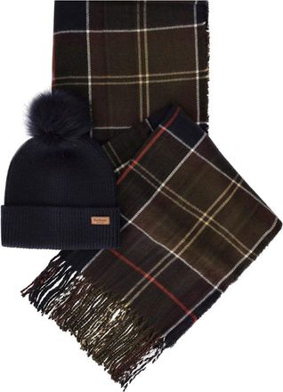 Barbour SET CUFFIA+SCIARPA DOVER/HAILES TARTAN BLU BARBOUR