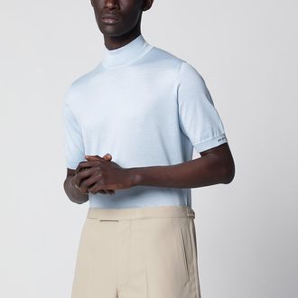 Prada Light blue short-sleeve cotton top