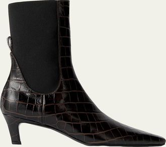 Toteme The Mid Heel Calfskin Ankle Boots