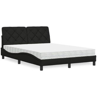 vidaXL Cama Con Colch&oacute;n Tela Negro 120x200 Cm Vidaxl