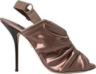 Dolce & Gabbana High Heel Sandalen - Dames - Sandalen met hakken - Bruin - 39 EU - Schoenen