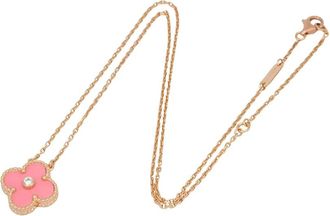 Van Cleef & Arpels 2010s 18kt geelgouden Alhambra halsketting met diamant