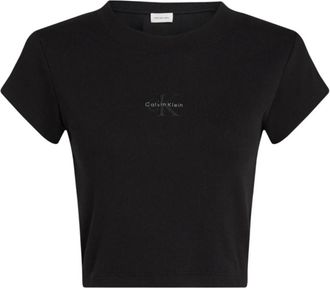 Calvin Klein Jeans Gestreept T-shirt met korte mouwen - Dames - T-shirts - Zwart - L - Tops