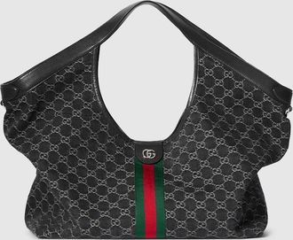 Gucci Giglio Large Tote Bag, Black, Fabric