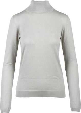 Brunello Cucinelli Truien & Vesten, Dames, Grijs, L, Polyester, Sottogiacca Turtleneck