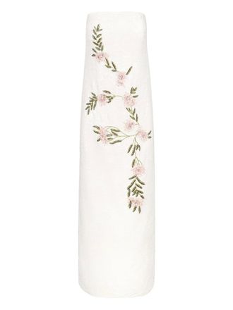 Staud Casey floral-embroidered dress - women - Nylon/Spandex/Elastane - 6 - Neutrals