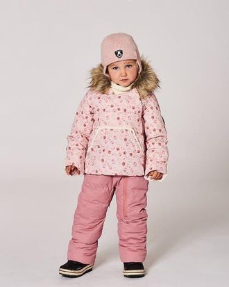 Deux par Deux One-Piece Snug Snowsuit Designed for Car Seat in Pink Mini Flowers at Nordstrom, Size 12M