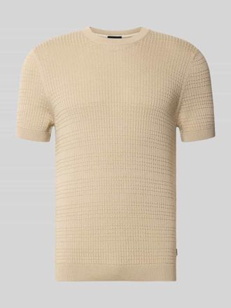 Joop Strickshirt mit Strukturmuster Modell Elio in Beige, Gr&ouml;&szlig;e XXL