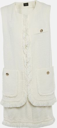 Liu Jo Off-White Boucle Sleeveless Jacket And Skirt Set