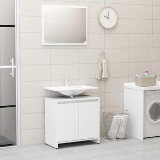 vidaXL Conjunto De Muebles De Ba&ntilde;o Madera Contrachapada Blanco Vidaxl
