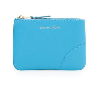 Comme Des Gar&ccedil;ons Accessoires, Heren, Blauw, ONE Size, Kleurblok Leren Pouch met Ritssluiting