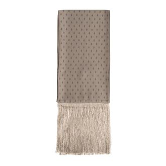 Ferragamo Silky Scarves, male, Beige, Size: ONE SIZE Silk Scarf With Fringes