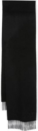 Max Mara Zwart Kasjmier Geborduurd Logo Sjaal - Dames - Wintersjaals - Zwart - ONE Size - Kasjmier - Accessoires