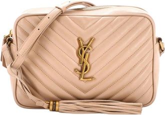 Saint Laurent Beige Matelasse Chevron Leather Lou Camera Bag Small (Authentic Pre-Loved)