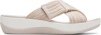 Clarks Womens Arla Wave Slide Sandal, Beige Combi, 6.5 UK
