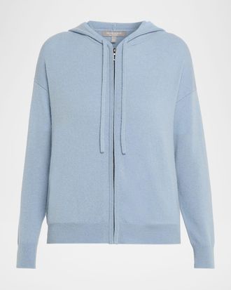 Neiman Marcus Cashmere Zip-Front Hoodie