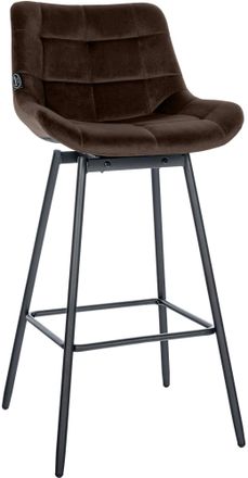 Clp Taburete De Bar Weston Giratorio 180 Grados Taburete Alto Con Respaldo Y Asiento Acolchado Marr&oacute;n Terciopelo