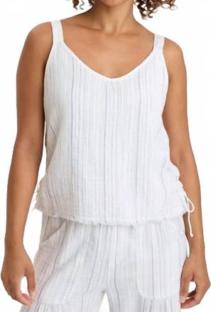 Xcvi Grethel Stripe Gauze Tank In White