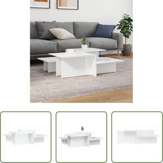vidaXL vidaXL Tavoli in legno - Tavolini da Salotto 2 pz Bianco Lucido in Legno Multistrato