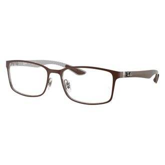 Ray-Ban Glasses, unisex, Brown, Size: 55 MM Rx8424 Optical Frame