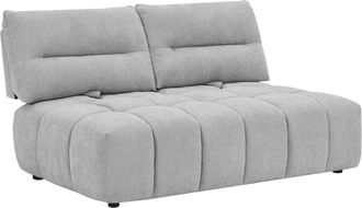 Vente-Unique Sof&aacute; de 2 plazas con respaldo reclinable en tela texturizada gris claro APOLIU