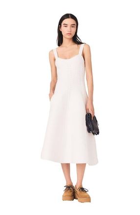 Maje Knit midi dress in White at Nordstrom, Size 36 Eu