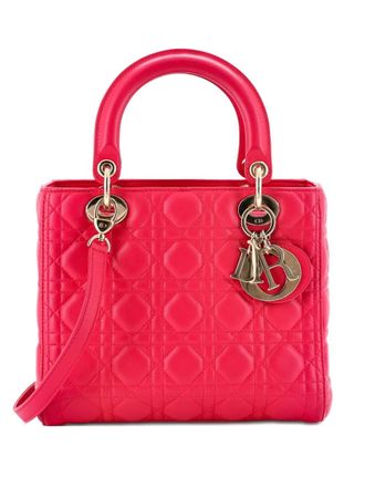 Dior Lady Dior Bag Cannage Quilt Lambskin Medium satchel - Rosa