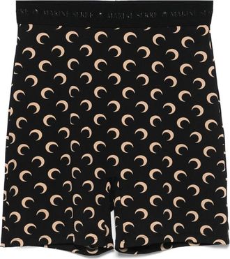 Marine Serre Moon Jersey Mini Shorts - Dames - Korte Broeken - Zwart - M - Tweed - Korte Broeken