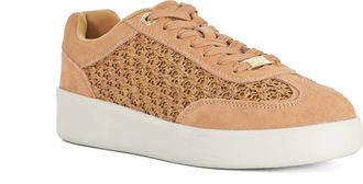 Dune London Ladies ENOLAS Lace-Up Cupsole Trainers Size UK 4 Natural