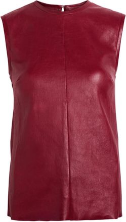 Stouls Miuccia Stretch-leather top - Dark Red - S (UK8-10 / S)