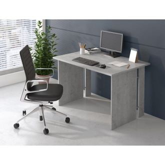 Dmora Escritorio Ullano, Modular, Pasacables, Tablero Gris, 119x78.2x75h Cm Gris Cemento