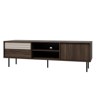 Petits Meubles Mueble tv 2 puertas 180 cm estratificado marr&oacute;n oscura 180cm