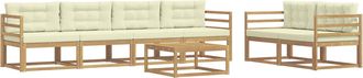 vidaXL Conjunto De Sof&aacute;s De Exterior 6 Uds. Blanco Y Crema Vidaxl