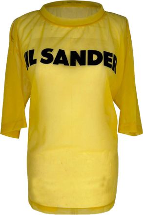 Jil Sander Logo Top in Yellow Polyamide