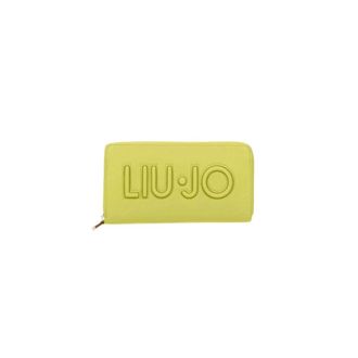 Liu Jo Wallets & Cardholders, female, Green, Size: ONE SIZE Yellow Zip Wallet with Embroidered Logo