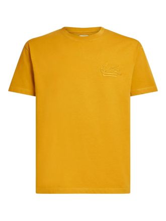 Etro logo-embroidered T-Shirt - men - Cotton - S - Yellow