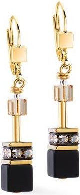 Coeur de Lion Geocube Gold Earrings in Onxy Black at Nordstrom