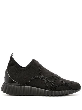 Ferragamo oversize-sole slip-on sneakers - women - Polyester/Viscose - 5.5 - Black