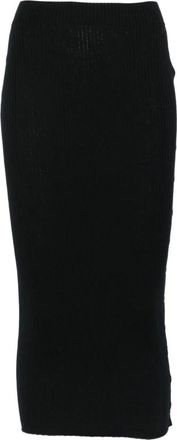 Courr&egrave;ges Multi Snap Light Rib Rok - Dames - Kokerrokken - Zwart - M - Katoen - Rokken