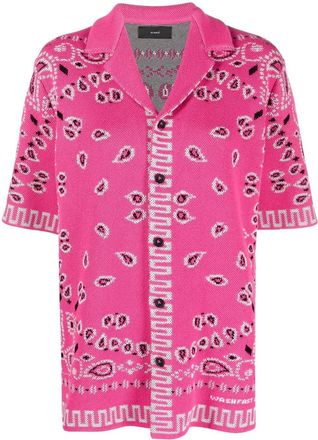 Alanui paisley-print short-sleeved shirt - women - Cotton - S - Pink
