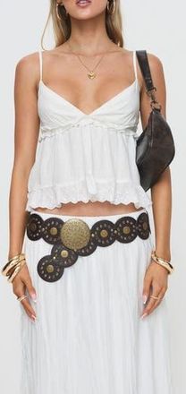 Princess Polly To Ones Liking Eyelet Babydoll Camisole in White at Nordstrom Rack, Size 12