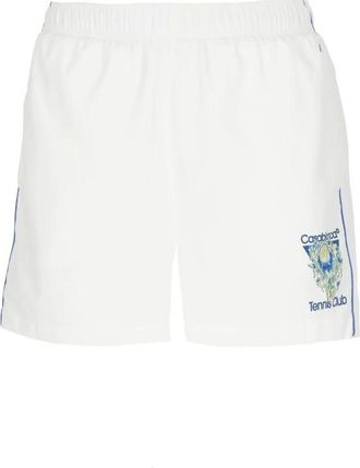 Casablanca Korte Broeken, Heren, Wit, S, Polyester, Logo-print Shorts