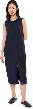 Eileen Fisher Petite Pima Cotton Stretch Jersey Crew Neck Dress Womens Dress Ink : PXS, Cotton/Spandex