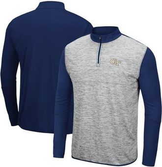 Colosseum Mens Colosseum Gray/Navy Georgia Tech Yellow Jackets Prospect Space-Dye Quarter-Zip Jacket at Nordstrom, Size Xx-Large